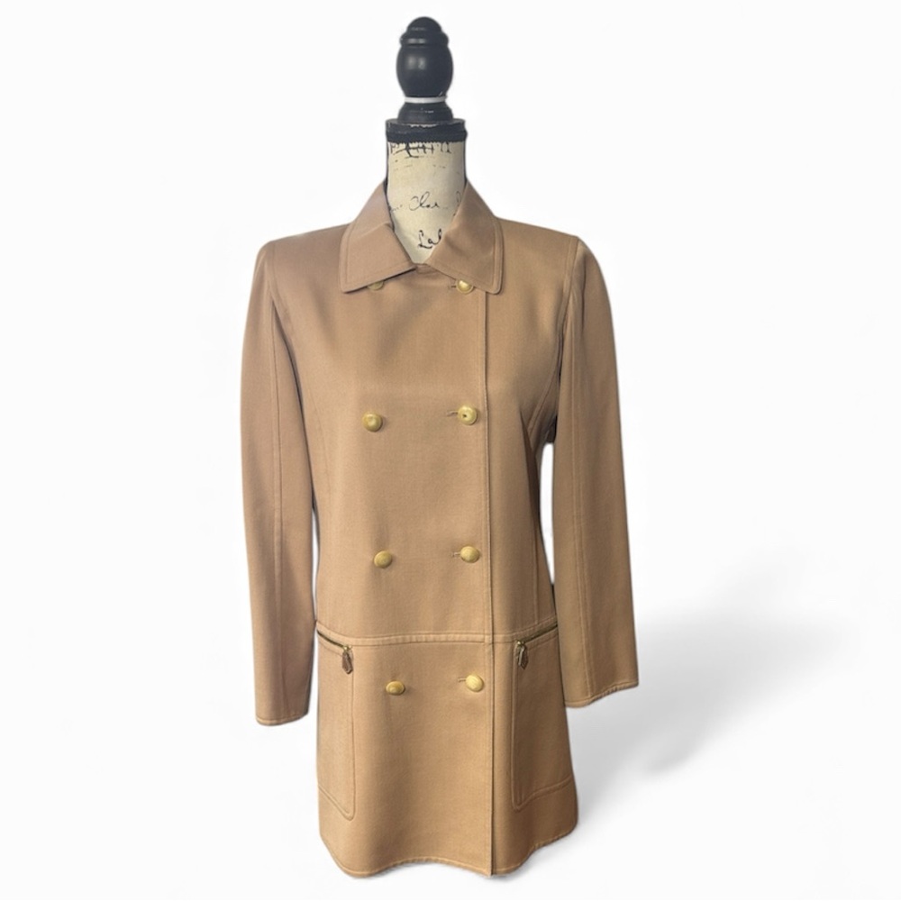 Vintage Hermes Camel Double-Breasted Trench Coat - SPECTACULAR COAT!